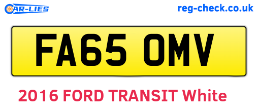 FA65OMV are the vehicle registration plates.