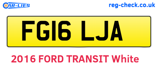 FG16LJA are the vehicle registration plates.