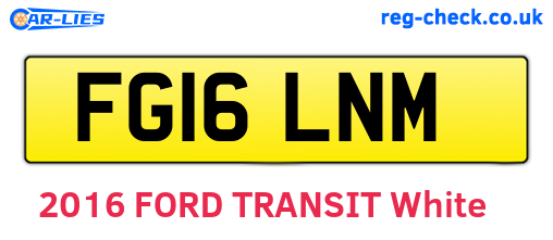 FG16LNM are the vehicle registration plates.