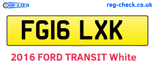 FG16LXK are the vehicle registration plates.