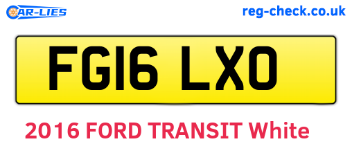 FG16LXO are the vehicle registration plates.