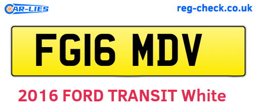 FG16MDV are the vehicle registration plates.