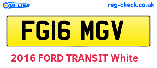 FG16MGV are the vehicle registration plates.