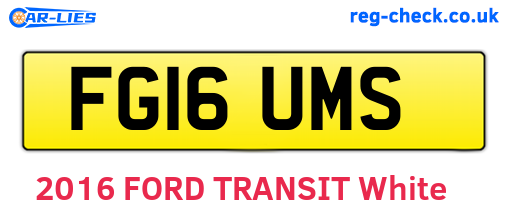 FG16UMS are the vehicle registration plates.