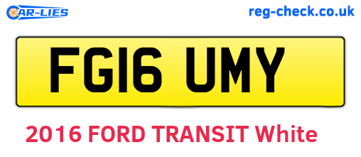 FG16UMY are the vehicle registration plates.