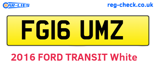 FG16UMZ are the vehicle registration plates.