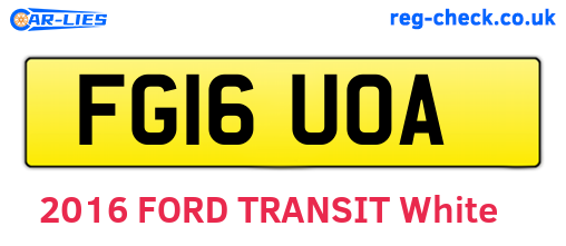 FG16UOA are the vehicle registration plates.