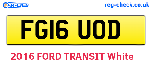 FG16UOD are the vehicle registration plates.
