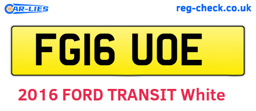 FG16UOE are the vehicle registration plates.