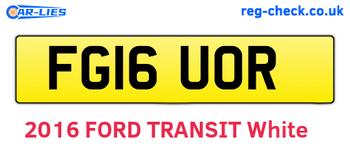 FG16UOR are the vehicle registration plates.