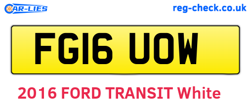 FG16UOW are the vehicle registration plates.