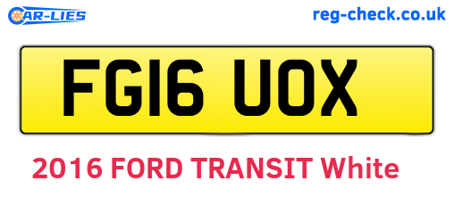 FG16UOX are the vehicle registration plates.