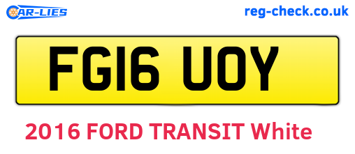 FG16UOY are the vehicle registration plates.