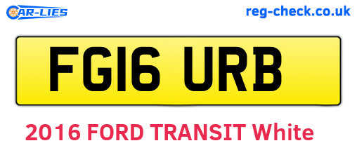 FG16URB are the vehicle registration plates.