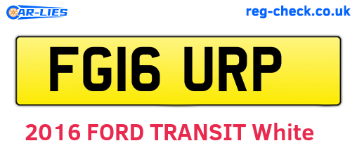 FG16URP are the vehicle registration plates.