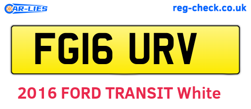 FG16URV are the vehicle registration plates.