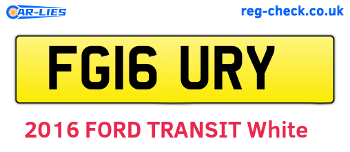 FG16URY are the vehicle registration plates.