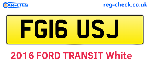 FG16USJ are the vehicle registration plates.