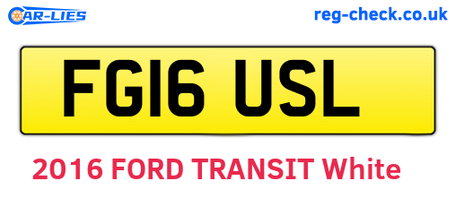 FG16USL are the vehicle registration plates.