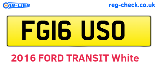 FG16USO are the vehicle registration plates.
