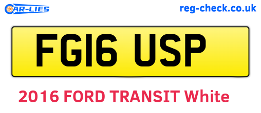 FG16USP are the vehicle registration plates.