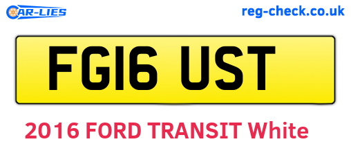 FG16UST are the vehicle registration plates.