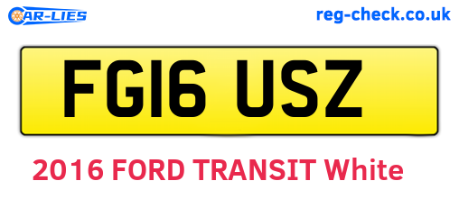 FG16USZ are the vehicle registration plates.
