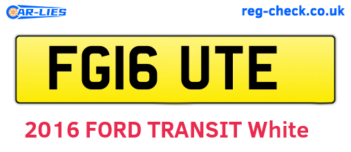 FG16UTE are the vehicle registration plates.
