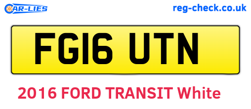 FG16UTN are the vehicle registration plates.