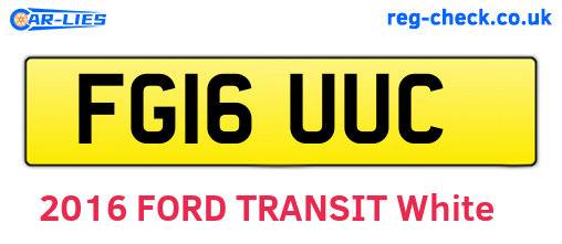 FG16UUC are the vehicle registration plates.