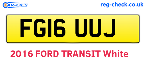 FG16UUJ are the vehicle registration plates.