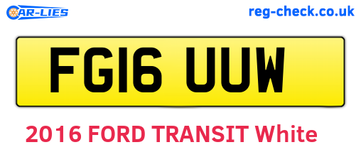 FG16UUW are the vehicle registration plates.
