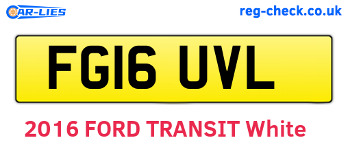 FG16UVL are the vehicle registration plates.