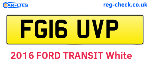 FG16UVP are the vehicle registration plates.