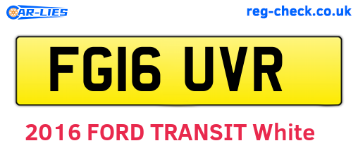 FG16UVR are the vehicle registration plates.