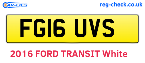 FG16UVS are the vehicle registration plates.