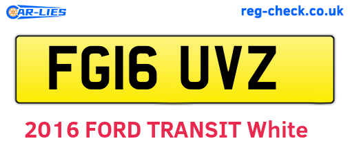 FG16UVZ are the vehicle registration plates.
