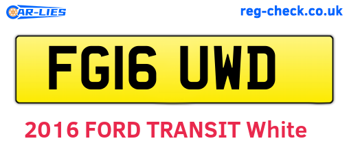 FG16UWD are the vehicle registration plates.