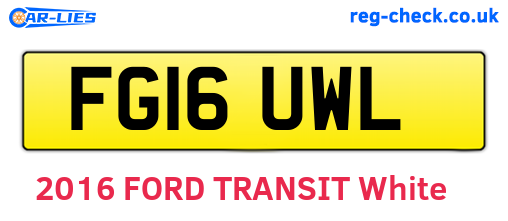 FG16UWL are the vehicle registration plates.