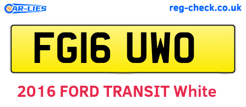 FG16UWO are the vehicle registration plates.