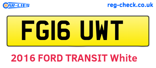 FG16UWT are the vehicle registration plates.