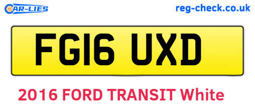 FG16UXD are the vehicle registration plates.