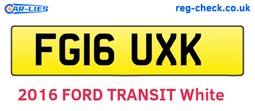 FG16UXK are the vehicle registration plates.