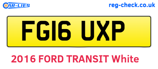 FG16UXP are the vehicle registration plates.