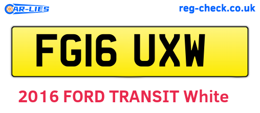 FG16UXW are the vehicle registration plates.