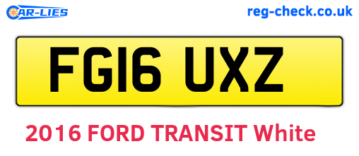 FG16UXZ are the vehicle registration plates.