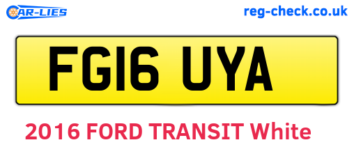 FG16UYA are the vehicle registration plates.