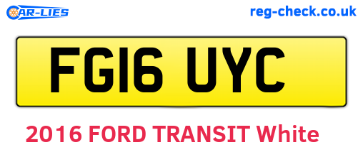 FG16UYC are the vehicle registration plates.