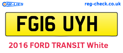 FG16UYH are the vehicle registration plates.
