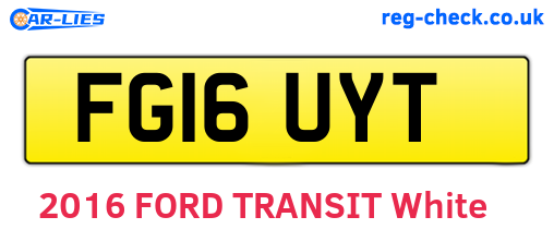 FG16UYT are the vehicle registration plates.